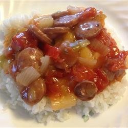 Hawaiian-Style Sausage and Rice