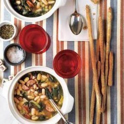 White Bean Soup With Andouille and Collards