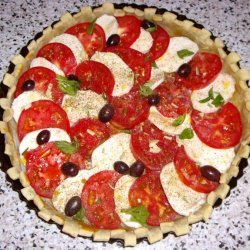 Tomato, Mozzarella and Olive Tart