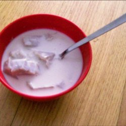 Taro in Sweetened Coconut Milk. (Porc Loy Gaiw)