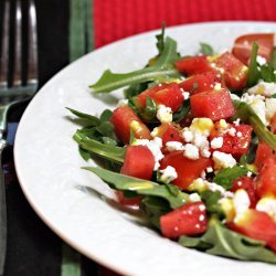 Watermelon Feta and Arugula Salad With Watermelon Vinaigrette