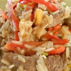 Pepper Rice and Confetti Beef