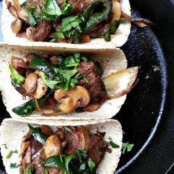 Flank Steak and Wild Mushroom Tacos
