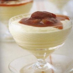White Chocolate Mousse With Strawberry Sauce
