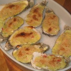 Crab Topped Oysters With a Bearnaise Sauce