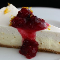 Orange Cheesecake With Cranberry Topping