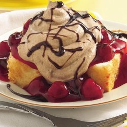 Chocolate Cream Angel Slices With Berry Sauce