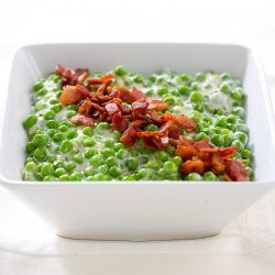 Creamy Peas With Bacon & Goat Cheese