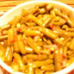 Green Beans With Diced Ham, Onions & Red Pimentos