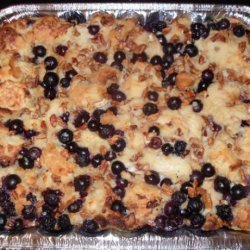 Blueberry Pecan Bread Pudding With Amaretto Sauce
