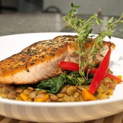 Salmon With Lentils