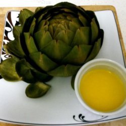 Boiled Artichoke With a Garlic Butter Dipping Sauce