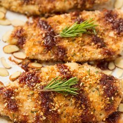Almond-Crusted Chicken in Strawberry Sauce