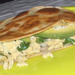 Eggs and Blue Cheese Quesadilla