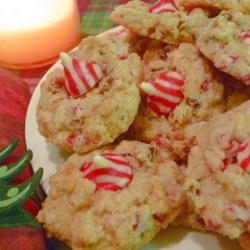 Peppermint Pecan Candy Cane Blossoms - Cookies