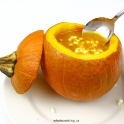 Pumpkin Soup in a Pumpkin Bowl