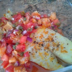Cod Fillets With Orange and Cracked Green Olive Salsa