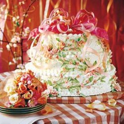 Peaches and Cream Wedding Cake