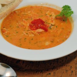 Roasted Red Pepper Hummus Soup