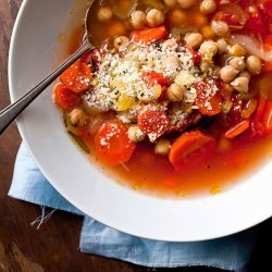 Chickpea Vegetable Soup With Parmesan and Rosemary