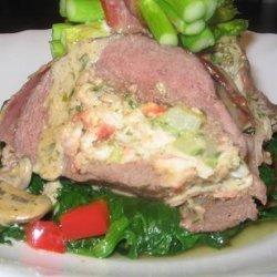 Crab Stuffed Ostrich/Beef Fillet With a Peppercorn Sauce