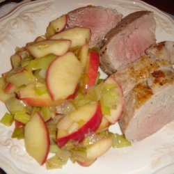 Pork Tenderloin With Sauteed Apples & Leeks