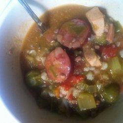 Lower Carb Andouille Sausage and Okra Gumbo
