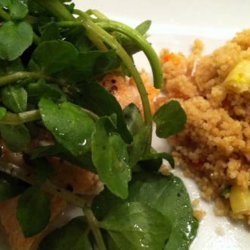 Bacon Corn Couscous With Salmon