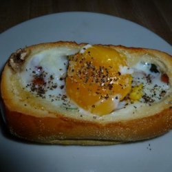 Egg and Goodies in a Bread Bowl