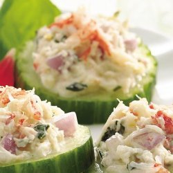 Basil and Crabmeat Topped Cucumbers