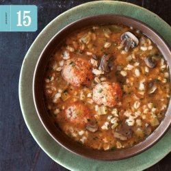 Barley-Leek Soup With Mini Chicken Meatballs