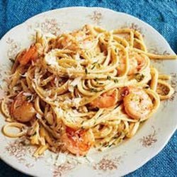 Poblano Cream Pasta With Shrimp