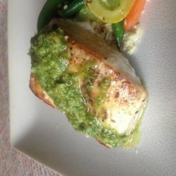 Pan Roasted Cobia With Double Basil Pesto