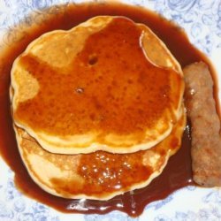 Pecan Pancakes With Fudge Syrup