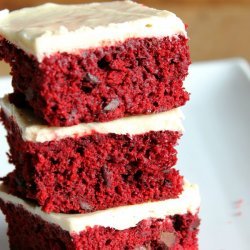 Red Velvet Brownies With White Chocolate Buttercream