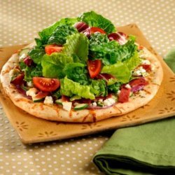 Light Salami and Feta Mini Pizzas With Tossed Greens
