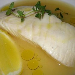 Poached Halibut in Lemon Thyme Brothe