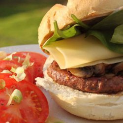 Sirloin Burgers With Mushrooms, Swiss, and Balsamic Mayo