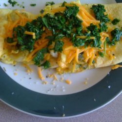 Shrimp, Spinach and Cheddar Omelet.