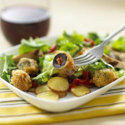 Grilled Chicken Salad With Chorizo-Stuffed Olives in Citrus Vina
