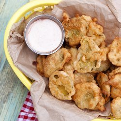 Spicy Oven Fried Pickles
