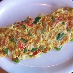 One Egg Omelet with Peppers and Onions