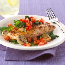 Salmon with Spinach & Mushrooms & Tomatoes