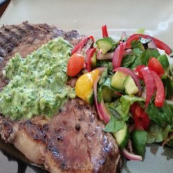 Grilled Flank Steak With Green Onion-Ginger Chimichurri