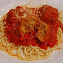 Spaghetti and Spicy Roasted Pepper Meatballs