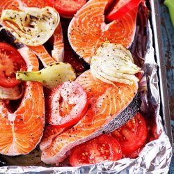Baked Salmon With Fennel and Tomatoes