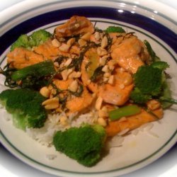 Salmon Stir Fry With Dill and Green Onion
