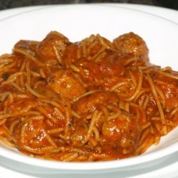 Rice Cooker Spaghetti With Meatballs