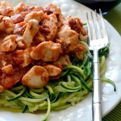 Chicken and Sun-Dried Tomatoes Over Noodles