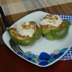 Stuffed Bell Peppers With Creamy Walnut Sauce
